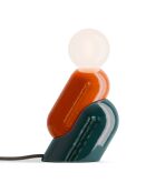 Lampe de table Tata Orange Fox et Vert pétrole 10x22x23 cm