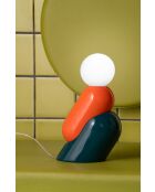 Lampe de table Tata Orange Fox et Vert pétrole 10x22x23 cm