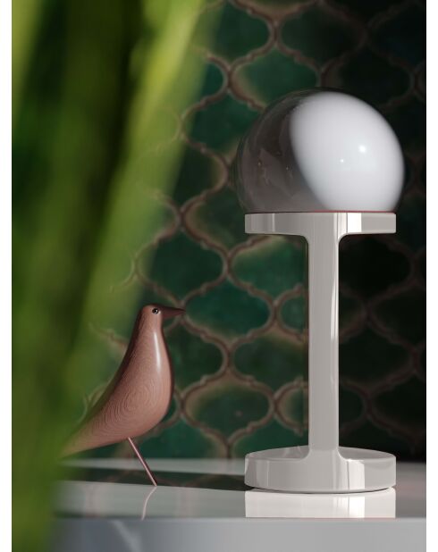 Lampe de table Habea Blanc d'os 16x37x16 cm