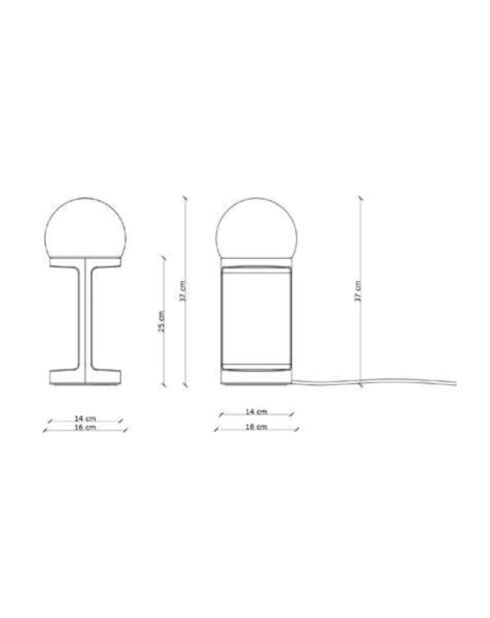 Lampe de table Habea Blanc d'os 16x37x16 cm