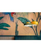 Suspension Maracana' Jaune et Vert feuille 15x37 cm