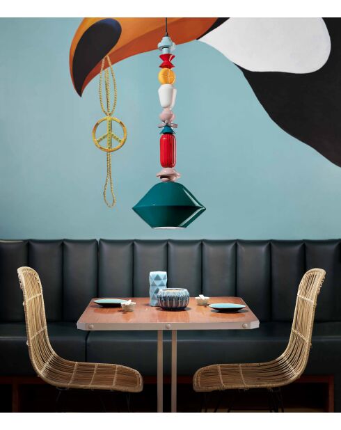 Suspension Lariat Huile verte 87x31 cm