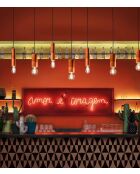 Suspension Pi Pêche Orange 25x5.5 cm