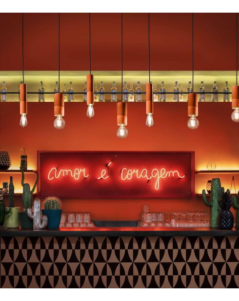 Suspension Pi Pêche Orange 25x5.5 cm