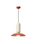 Lampe à Suspension Pau Pokè Orange + Os Blanc 36x40 cm