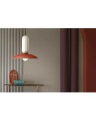 Lampe à Suspension Pau Pokè Orange + Os Blanc 36x40 cm