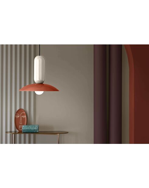 Lampe à Suspension Pau Pokè Orange + Os Blanc 36x40 cm