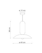 Lampe à Suspension Pau Pokè Orange + Os Blanc 36x40 cm