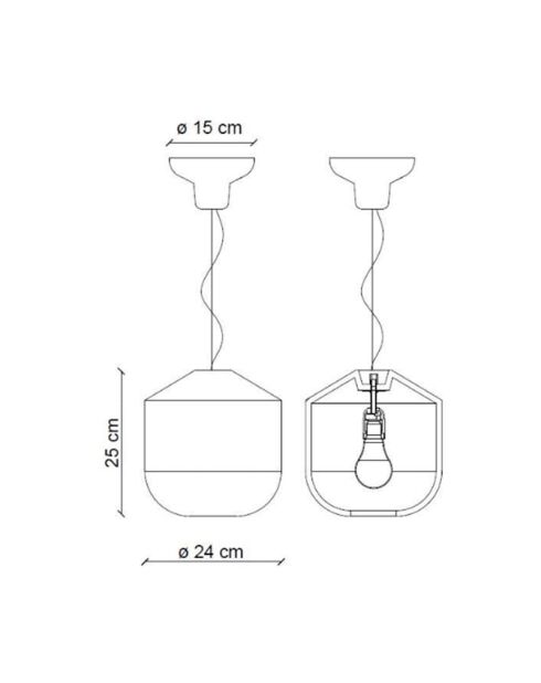 Suspension Bellota Vert bouteille 25x24 cm
