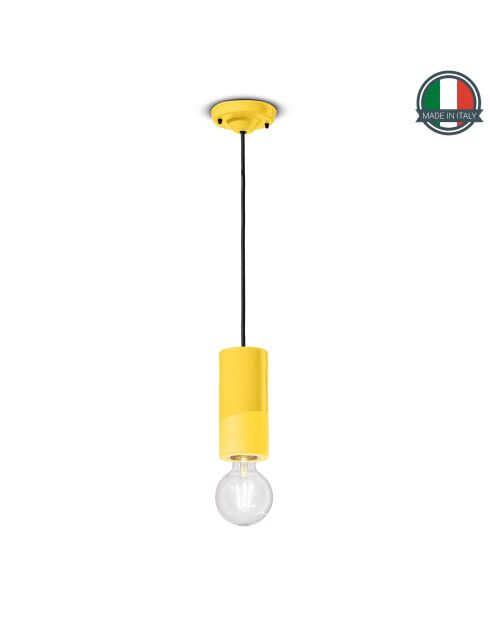 Suspension Pi Jaune Citron 18x8 cm