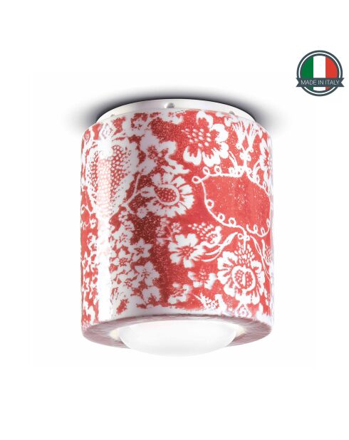 Plafonnier Pi Ming Rouge 14x12.5 cm