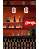 Plafonnier Pi Ming Rouge 14x12.5 cm