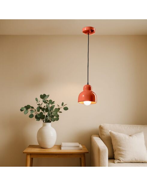 Lampe à Suspension Berimbau Pokè Orange 16x15 cm