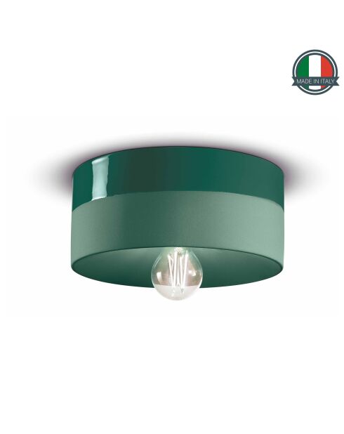 Plafonnier vert bouteille Pi 11x25 cm