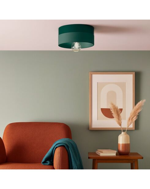 Plafonnier vert bouteille Pi 11x25 cm