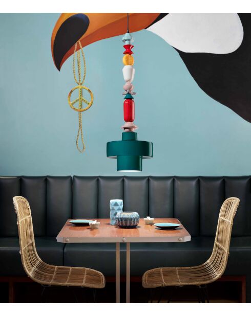 Suspension Lariat Huile verte 91x28 cm