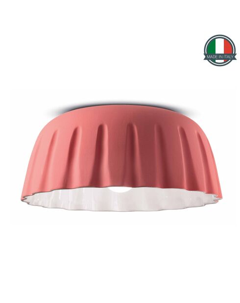 Plafonnier Madame Gres Rose Corail 17x40 cm