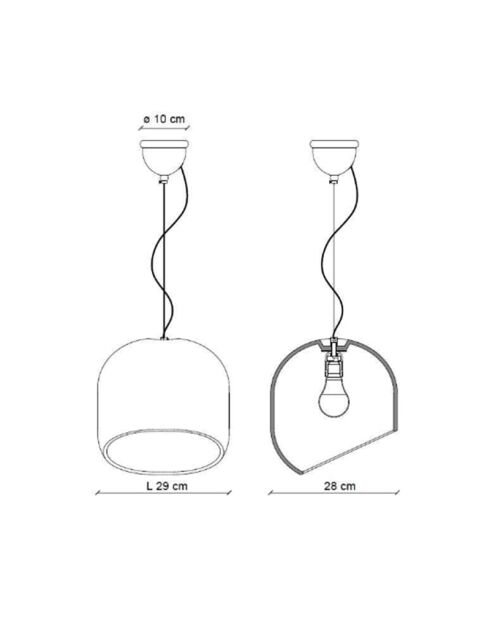 Suspension Ayrton Jaune 29x28x30 cm