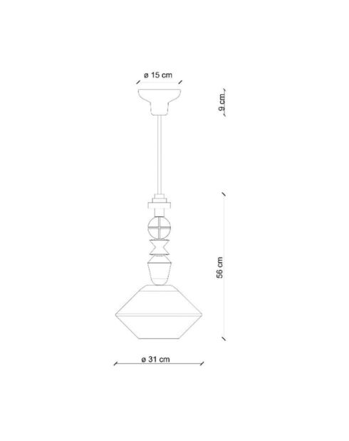 Suspension Lariat Blanc laiteux 56x31 cm
