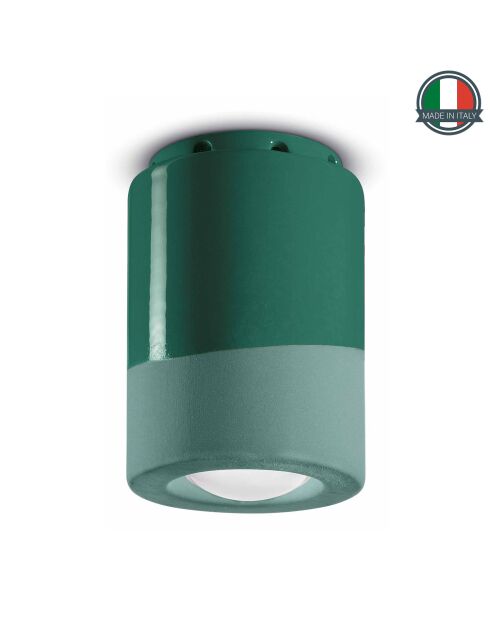 Plafonnier vert bouteille Pi 12x8.5 cm