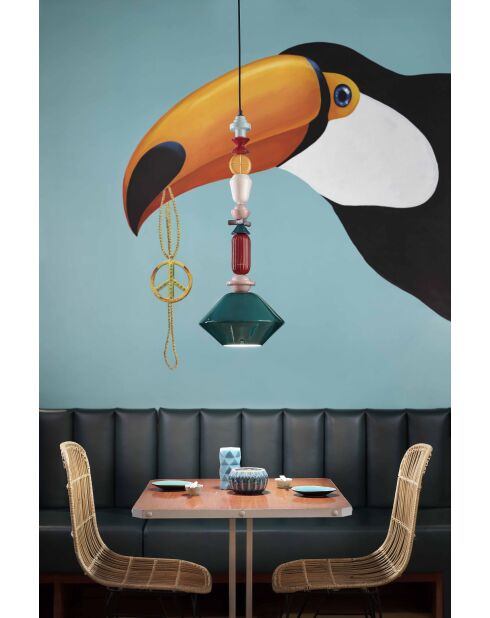 Suspension Lariat Huile verte 56x31 cm