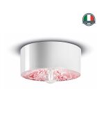 Plafonnier Pi Ming Rouge 11x25 cm