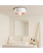 Plafonnier Pi Ming Rouge 11x25 cm