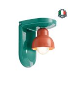 Lampada da parete Berimbau Azul + Pokè arancione 13x16,5x22 cm