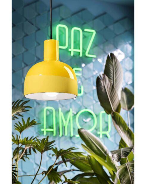 Suspension Caxixi Jaune Citron 26.5x22.5 cm