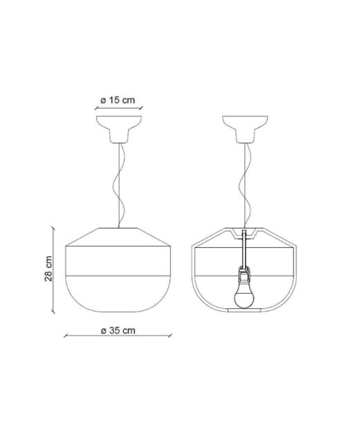 Suspension Bellota Vert bouteille 28x35 cm