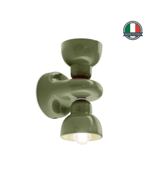 Applique murale Berimbau Feuille Verte 13x16x25.5 cm