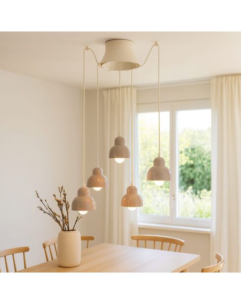 Suspension Berimbau Gris sable 16x15 cm