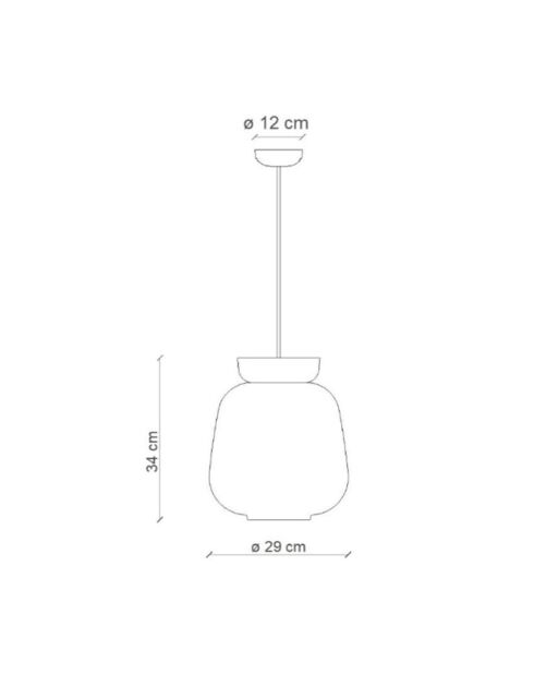 Suspension Corcovado bleu clair et Jaune 34x29 cm