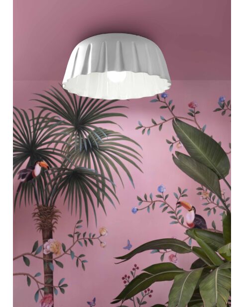 Plafonnier Madame Gres Blanc mat 17x40 cm