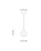 Sospensione Afoxe' Cristallo 14x13 cm