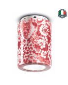 Plafonnier Pi Ming Rouge 12x8.5 cm