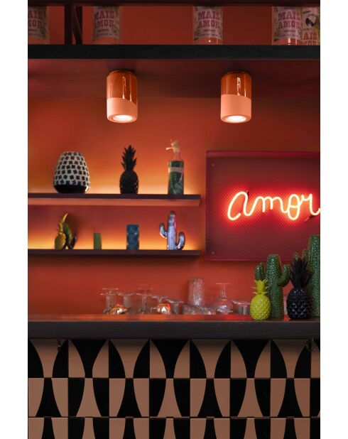 Plafonnier Pi Pêche Orange 12x8.5 cm