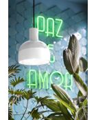 Lampada a sospensione Caxixi bianco naturale 26,5x22,5 cm