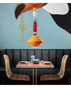 Lampada a sospensione Lariat gialla 87x31 cm