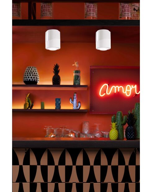 Plafonnier Pi Blanc Naturel 14x12.5 cm