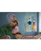 Lampada a sospensione Lariat bianco latte 70x31 cm