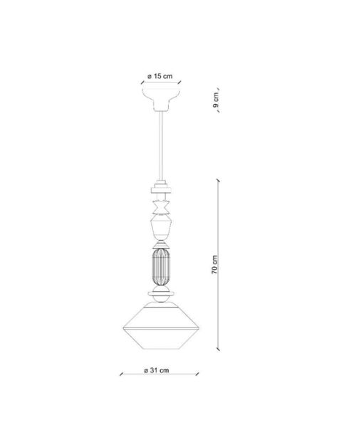 Suspension Lariat Blanc laiteux 70x31 cm