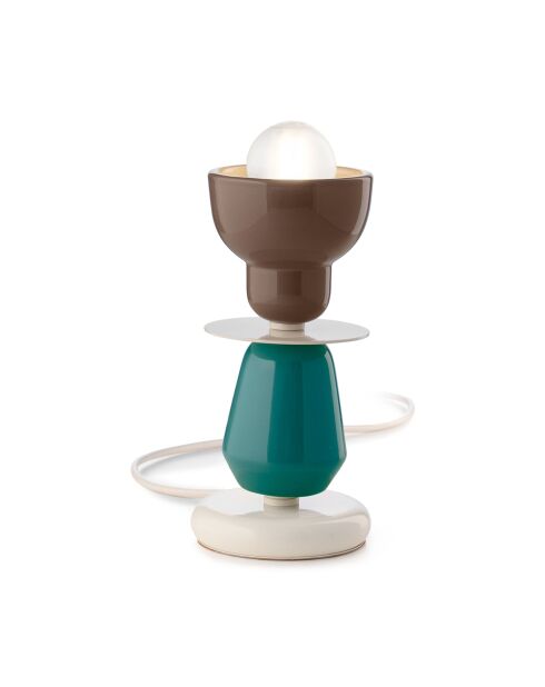 Lampe de Table Berimbau Moka + Azul 24x12 cm