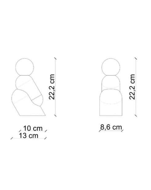 Lampe de table robot Tata Blue et bleu clair 10x22x23 cm