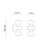 Applique murale Berimbau Moka 13x16x25.5 cm