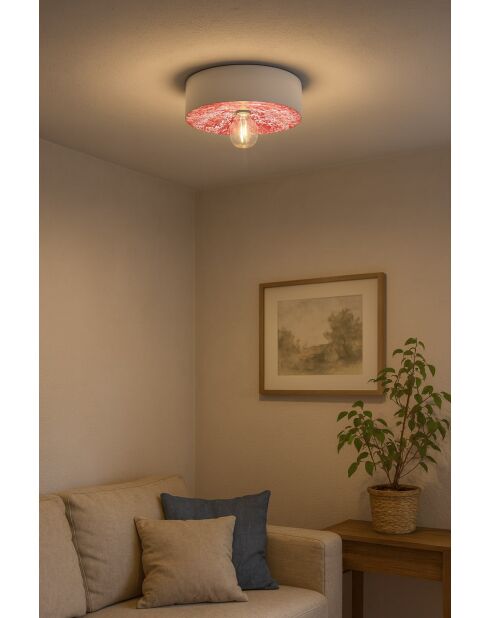 Plafonnier Pi Ming Rouge 11x40 cm