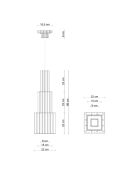 Suspension multicolore Metra 22x22x66 cm