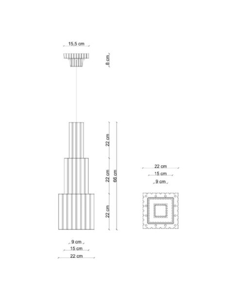 Suspension multicolore Metra 22x22x66 cm