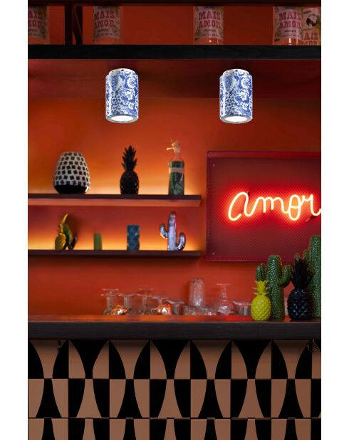 Plafonnier Pi Ming Blu 12x8.5 cm