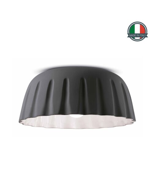 Plafonnier Madame Gres Noir Gris 17x40 cm